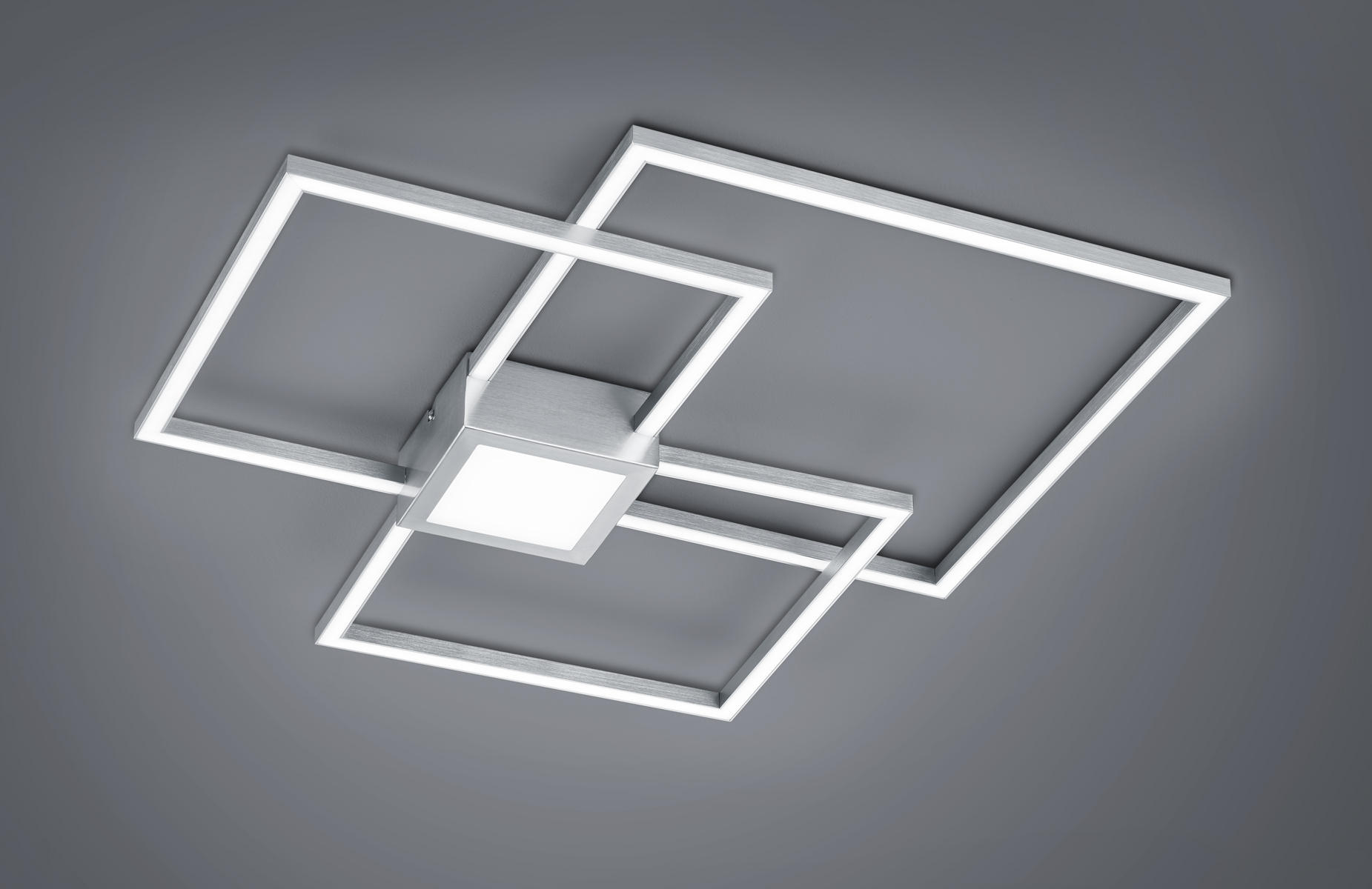 LED-DECKENLEUCHTE    66,5/66,5/6,5 cm  - Nickelfarben, Design, Kunststoff/Metall (66,5/66,5/6,5cm) - Trio Leuchten