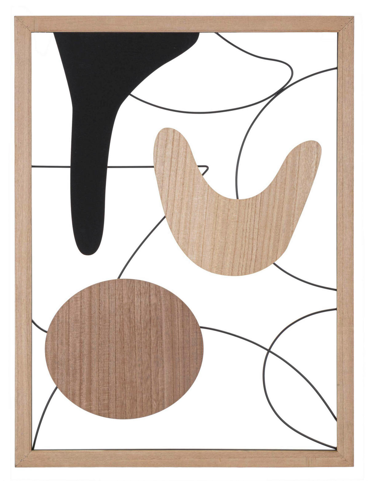 Wanddeko Astroy B Holzwerkstoff  - Schwarz/Naturfarben, Basics, Holzwerkstoff (60/80/2cm)