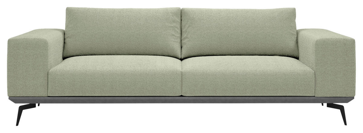 2-SITZER-SOFA Chenille Mintgrün  - Beige/Schwarz, Design, Holz/Textil (260/87/95cm) - MID.YOU