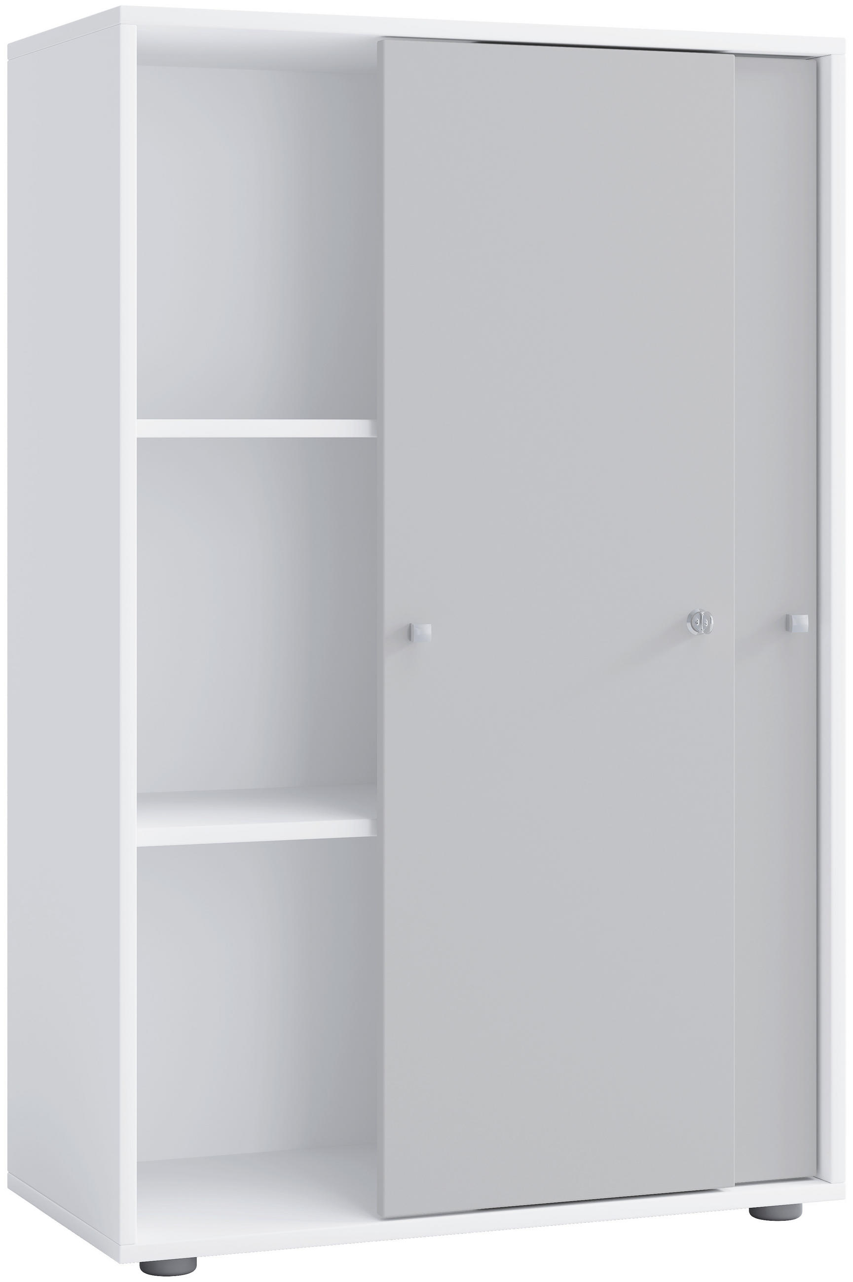 AKTENSCHRANK Grau, Weiß  - Weiß/Grau, Design, Holzwerkstoff (70/110/39cm) - MID.YOU