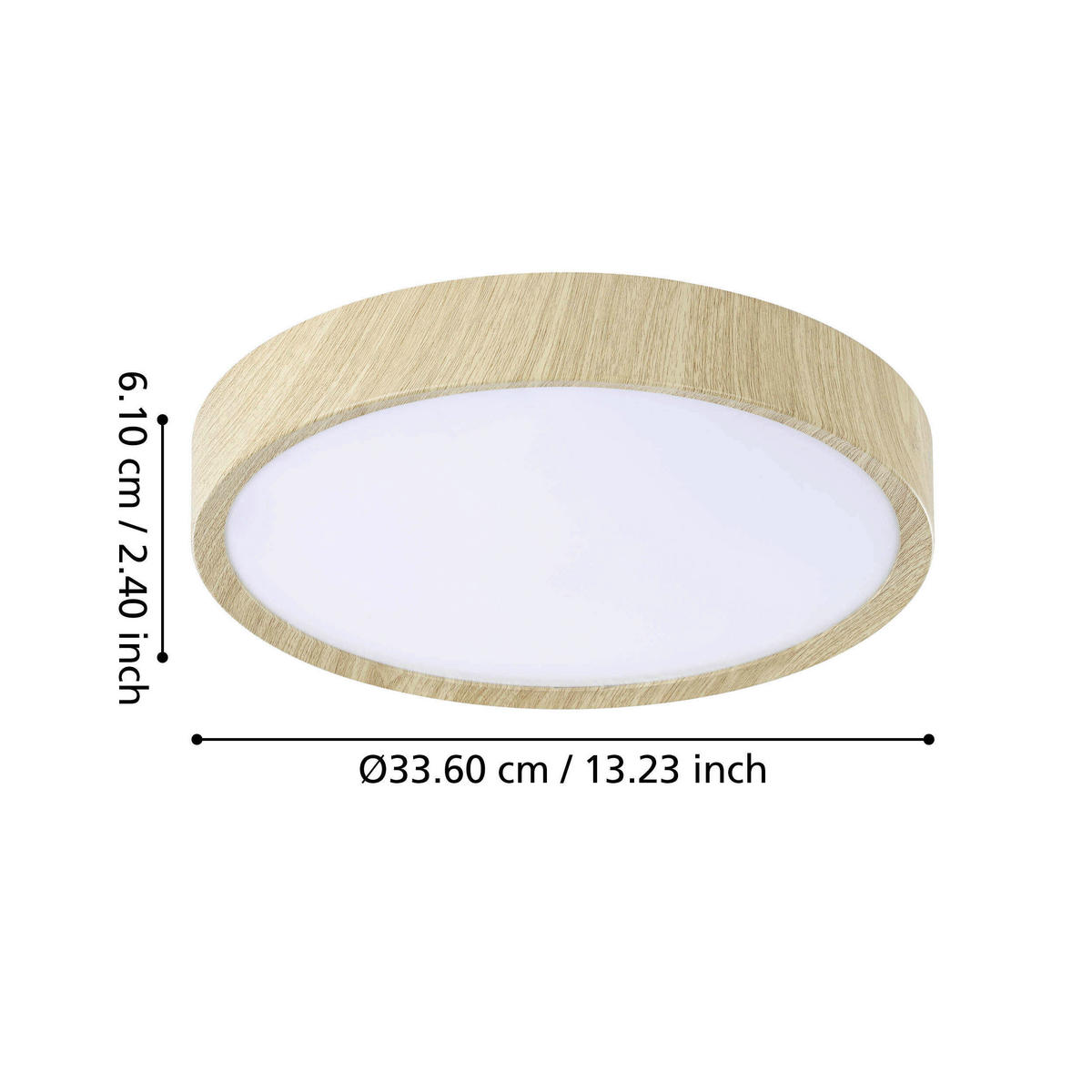 Plafonieră Cu Led  34/6 cm    - alb, Basics, metal (34/6cm)
