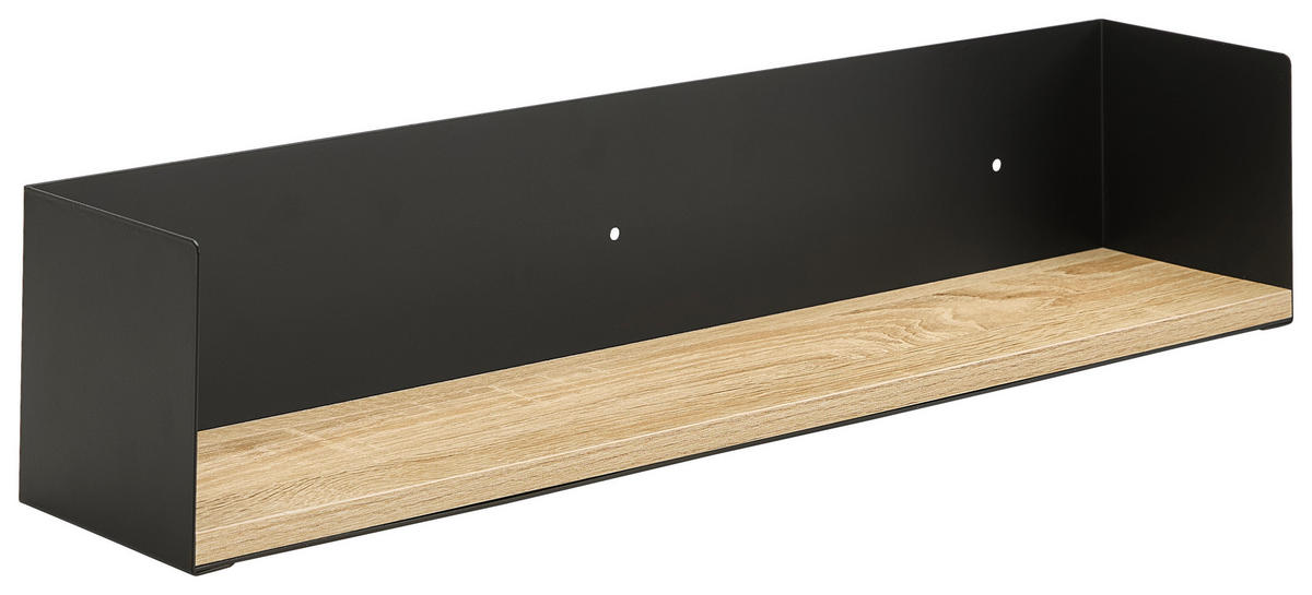 WANDBOARD Tanne furniert Schwarz  - Schwarz, Design, Holz/Holzwerkstoff (60/12/12cm) - MID.YOU