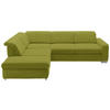 ECKSOFA in Webstoff Grün  - Alufarben/Grün, Design, Textil (260/301cm) - Beldomo Style