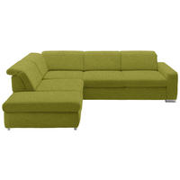 ECKSOFA in Webstoff Grün  - Alufarben/Grün, Design, Textil (260/301cm) - Beldomo Style