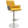 BARHOCKER in Holz, Metall, Textil Gelb, Schwarz, Edelstahlfarben  - Edelstahlfarben/Gelb, Design, Holz/Textil (56/100/56cm) - Novel