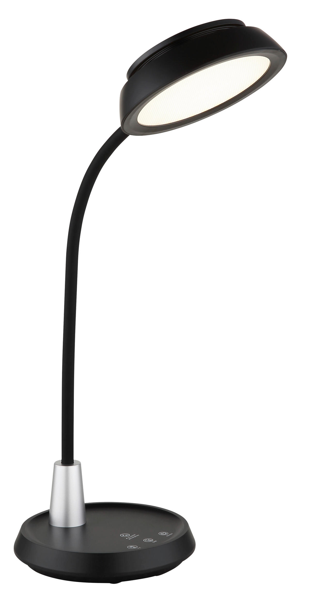 LED-TISCHLEUCHTE 30,6/17,2/44,8 cm   - Silberfarben/Schwarz, Design, Kunststoff (30,6/17,2/44,8cm) - Globo