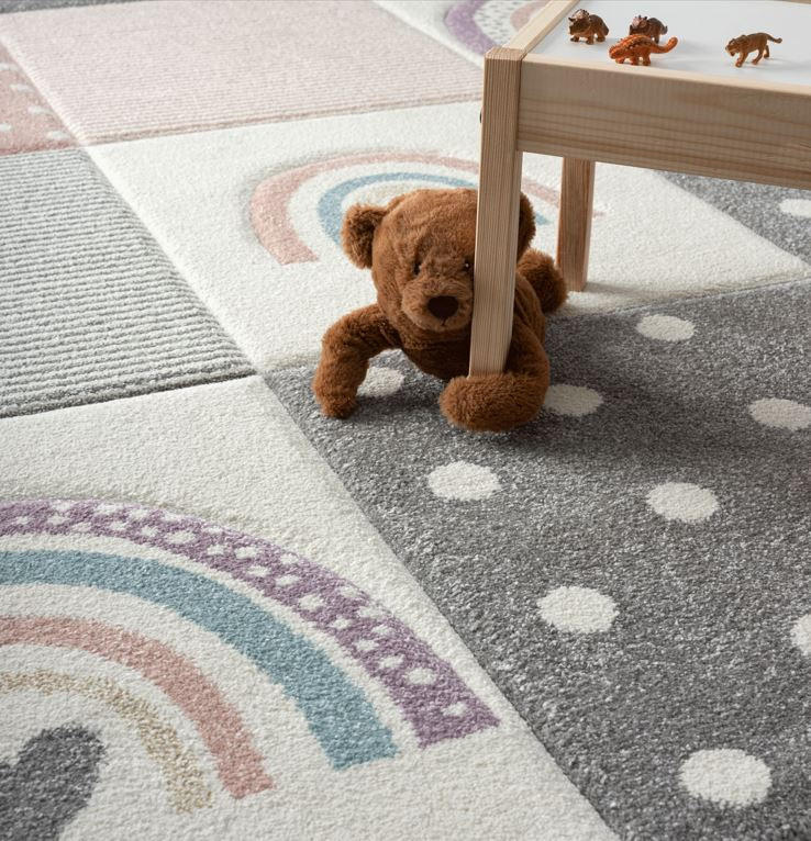 KINDERTEPPICH 120/170 cm Pastel Kids  - Hellgrau/Altrosa, Basics, Textil (120/170cm)