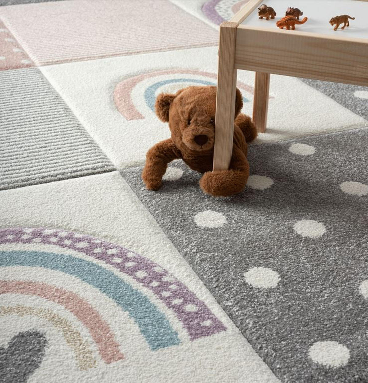 KINDERTEPPICH 120/170 cm Pastel Kids  - Hellgrau/Altrosa, Basics, Textil (120/170cm) - Novel