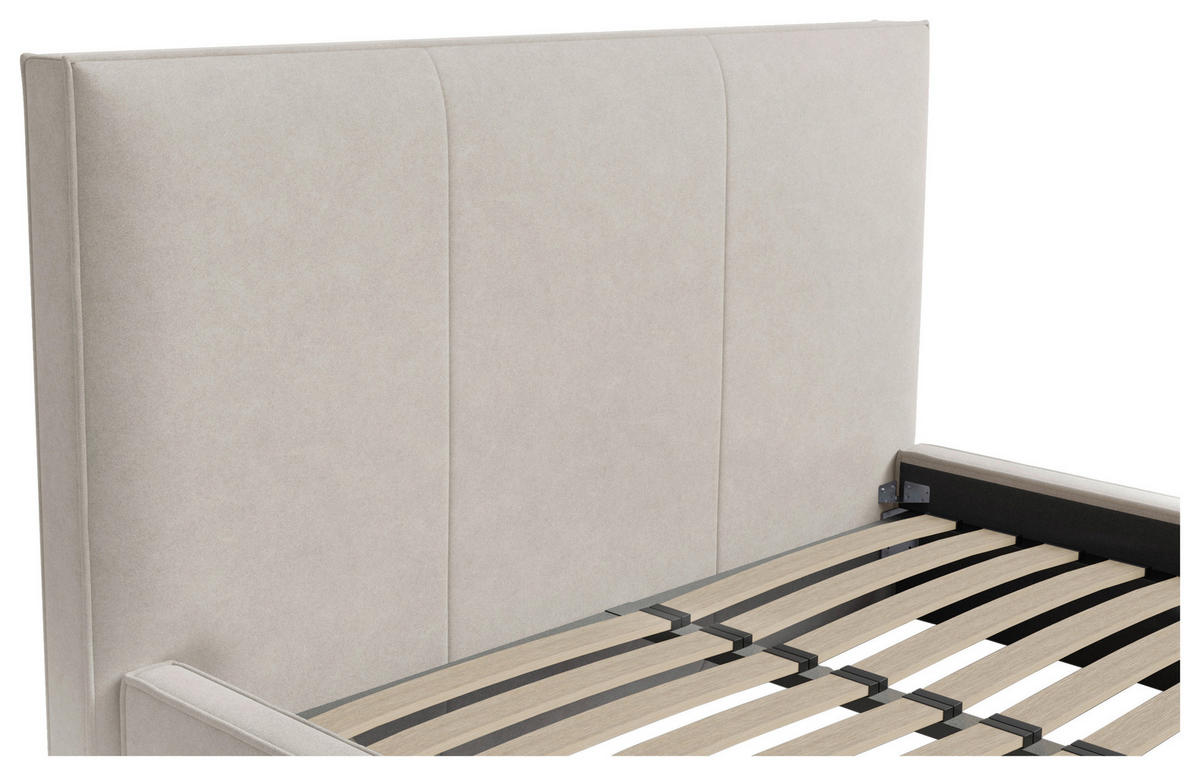 POLSTERBETT Lattenrost, Bettkasten 180/200 cm  in Beige  - Beige/Schwarz, Design, Holz/Textil (180/200cm) - Boxxx