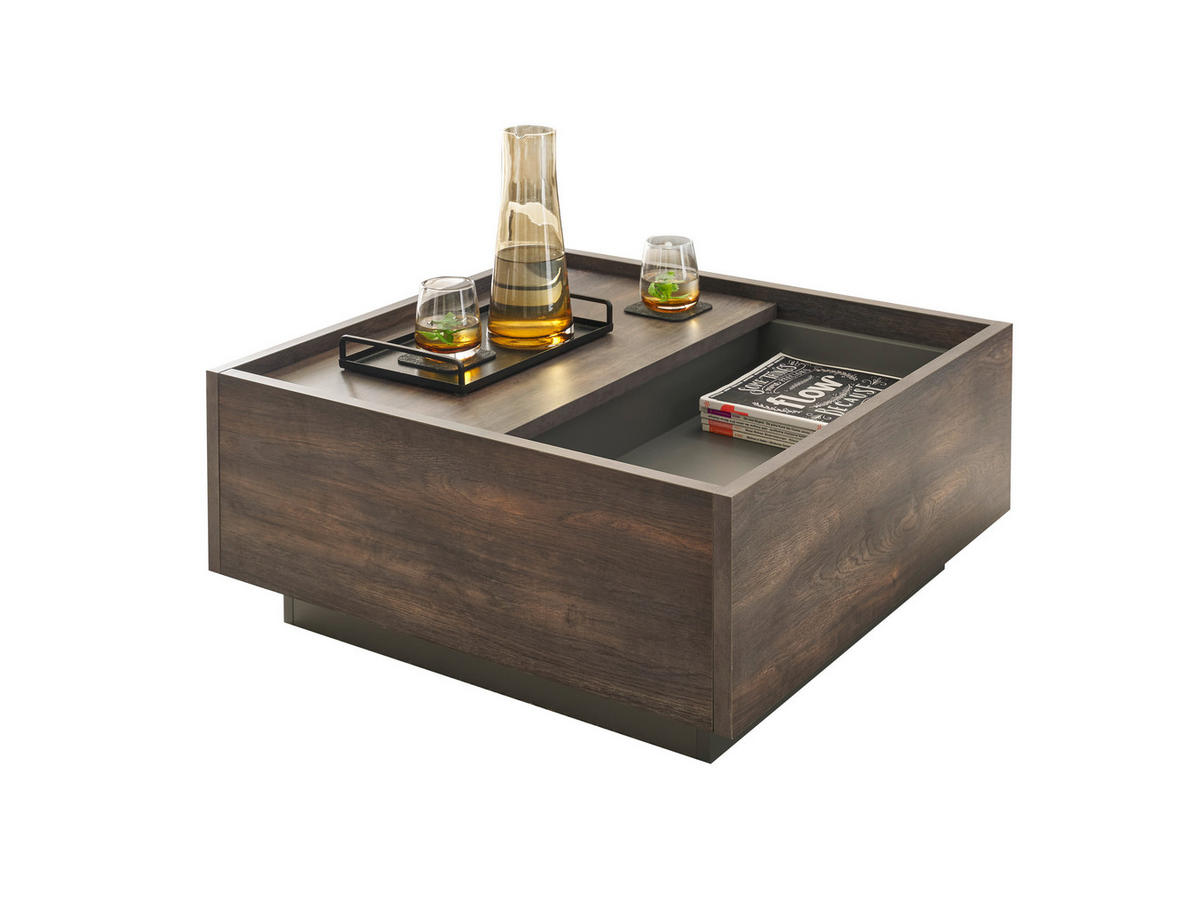COUCHTISCH rechteckig Eichefarben, Anthrazit  - Eichefarben/Anthrazit, Design, Holzwerkstoff (75/33/75cm) - MID.YOU