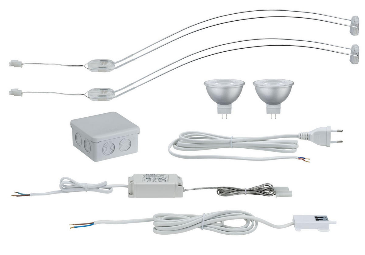 AUFBAULEUCHTE 2,5/17/46 cm   - Chromfarben, Design, Metall (2,5/17/46cm) - Paulmann