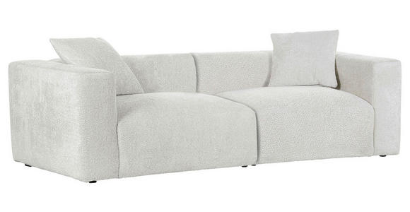 BIGSOFA Chenille Creme - Creme/Schwarz, MODERN, Kunststoff/Textil (228/66/111cm) - Carryhome