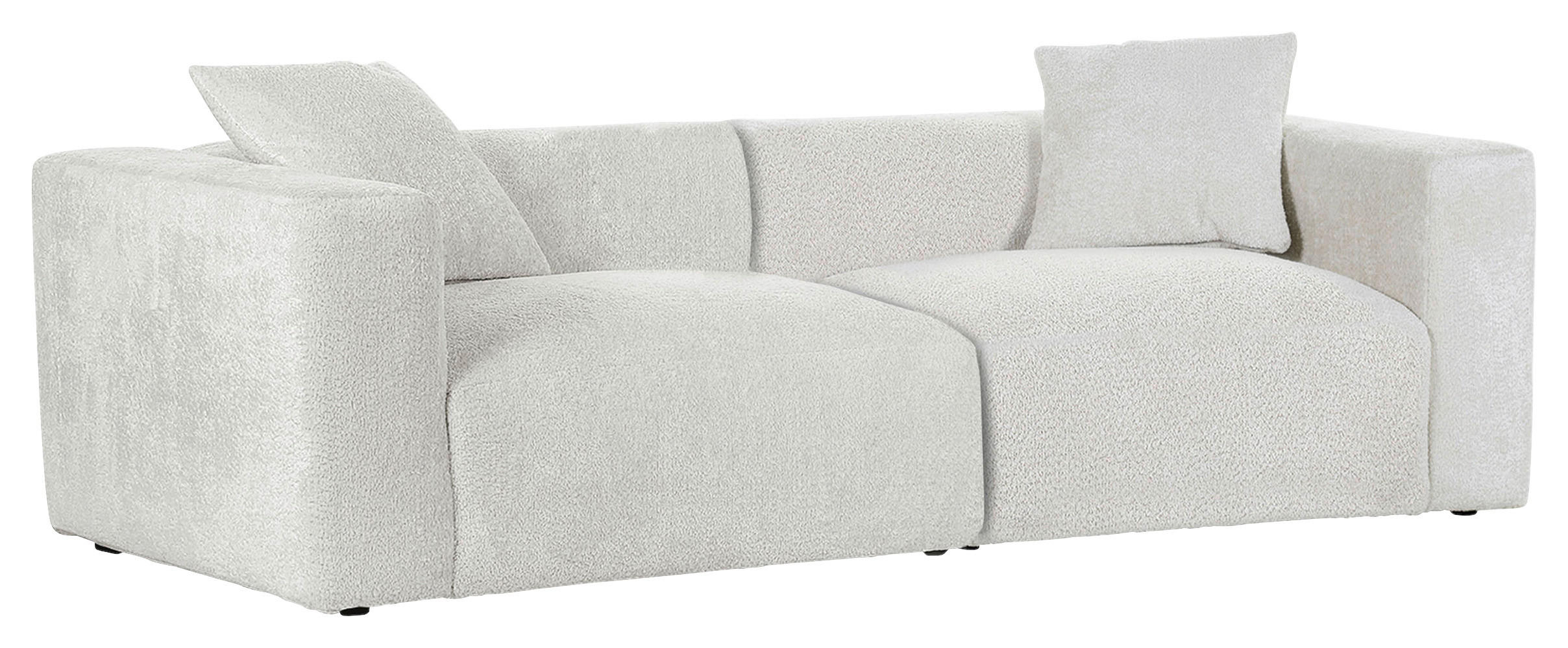 BIGSOFA Chenille Creme  - Creme/Schwarz, MODERN, Kunststoff/Textil (228/66/111cm) - Carryhome