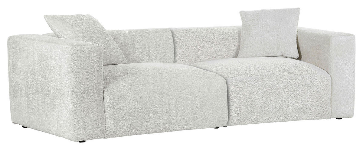 BIG SOFFA i chenille cremefärgad  - svart/cremefärgad, Modern, textil/plast (228/66/111cm) - Carryhome