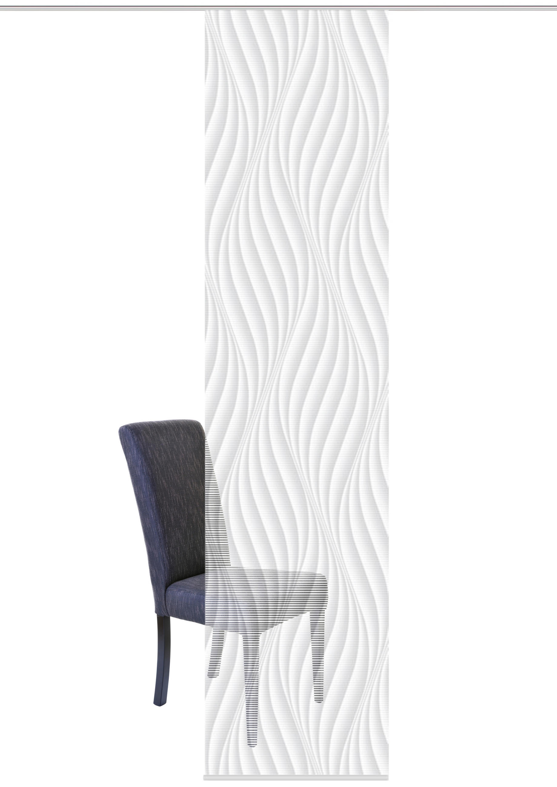 FLÄCHENVORHANG in Grau halbtransparent  - Grau, Design, Textil (60/260cm)