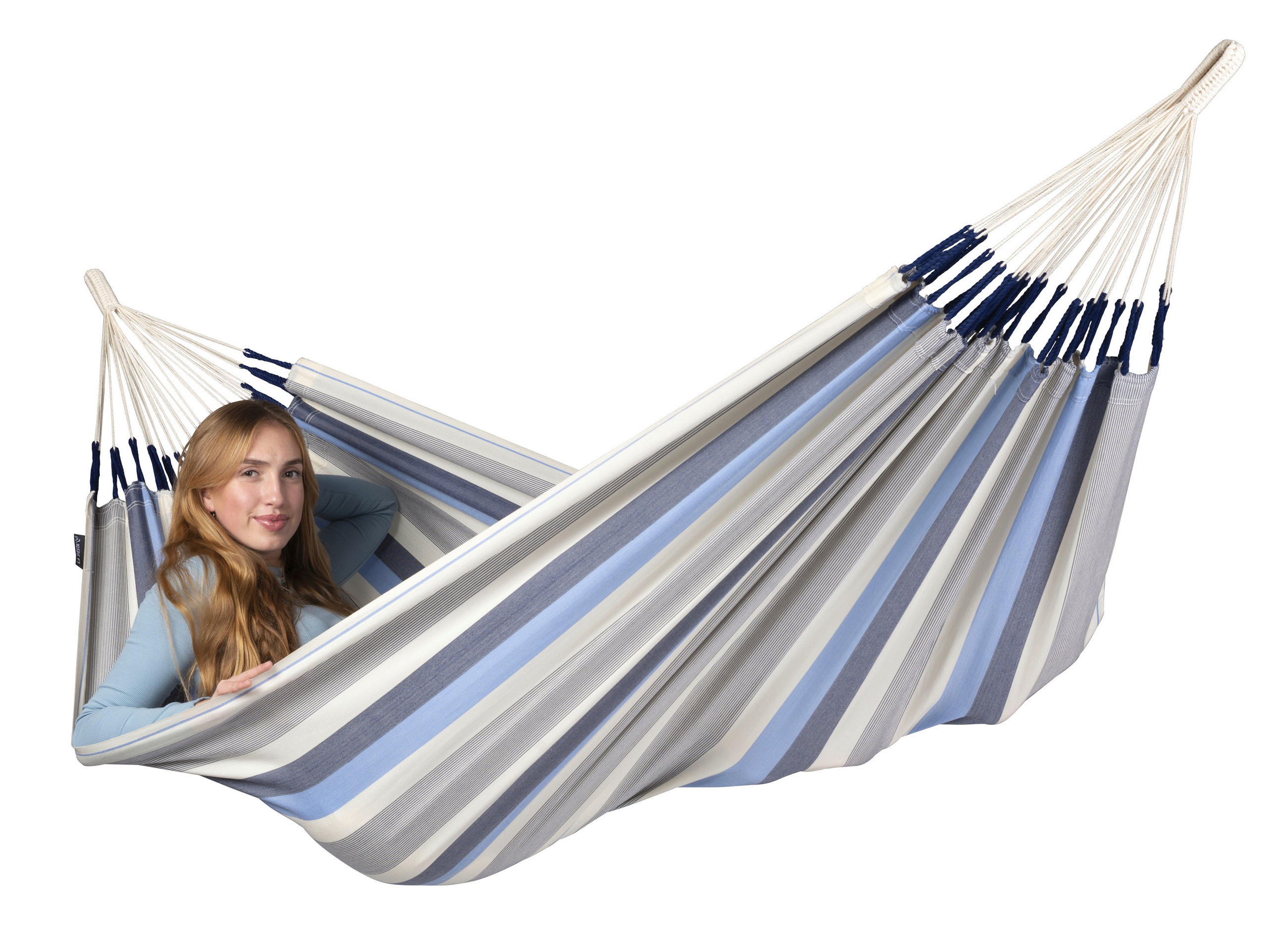 HÄNGEMATTE single outdoor  - Hellgrau/Weiß, Basics, Textil (140/300cm) - La Siesta