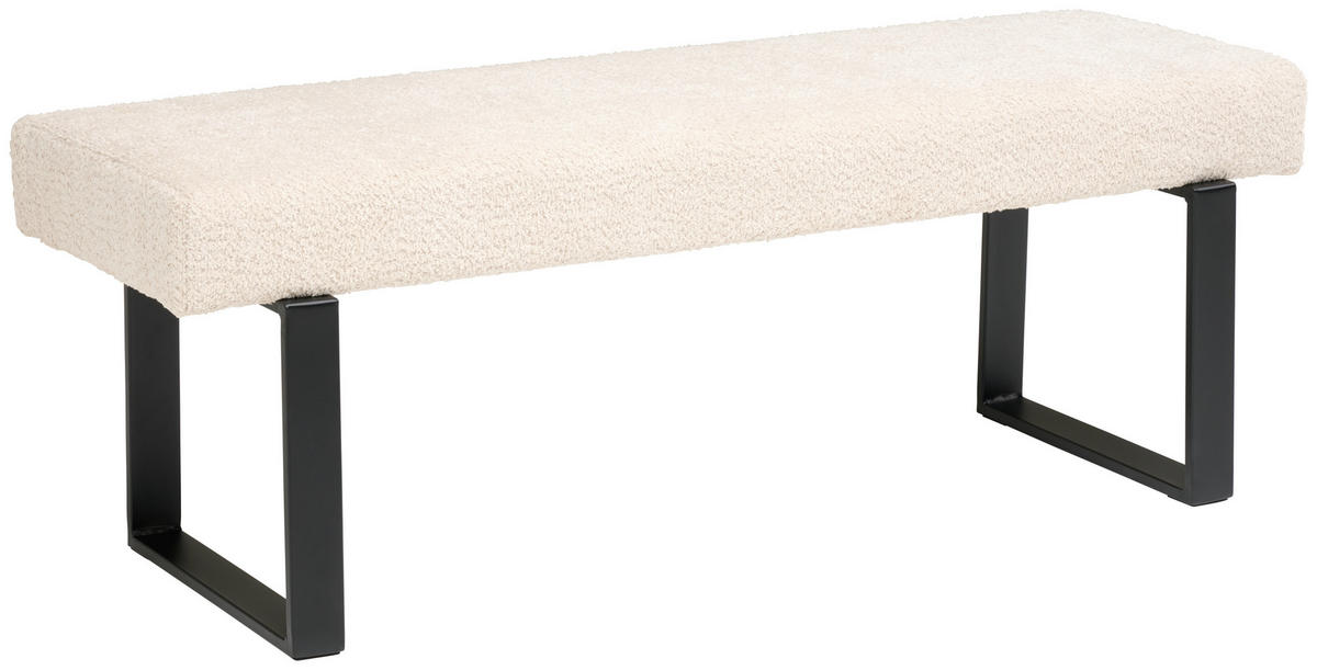 SITZBANK in Metall, Textil Beige  - Beige/Schwarz, KONVENTIONELL, Textil/Metall (140/49/47cm) - MID.YOU
