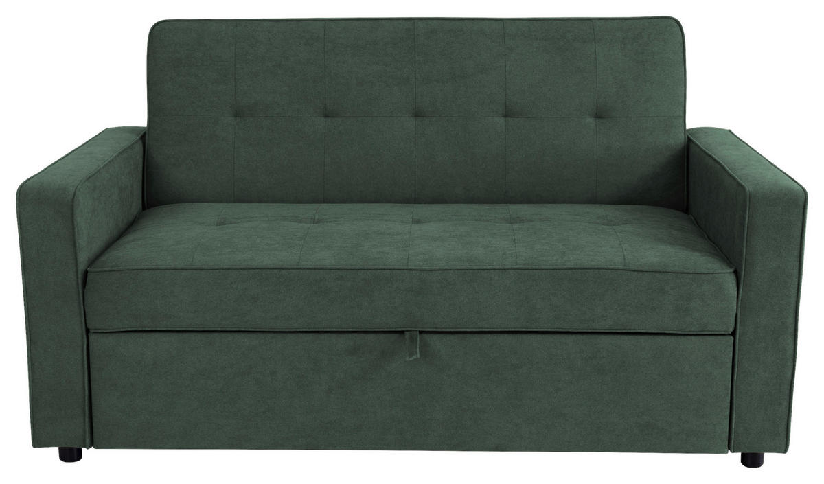 SCHLAFSOFA Flachgewebe Dunkelgrün  - Dunkelgrün, Trend, Textil (162/90/89cm) - Livetastic