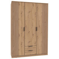 KLEIDERSCHRANK Eiche Artisan  - Schwarz/Eiche Artisan, Konventionell, Holzwerkstoff/Metall (135/199/58cm) - Boxxx