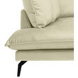 ECKSOFA in Samt Creme  - Creme/Schwarz, Design, Textil/Metall (200/241cm) - Carryhome