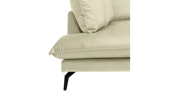 ECKSOFA in Samt Creme  - Creme/Schwarz, Design, Textil/Metall (200/241cm) - Carryhome