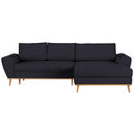 ECKSOFA in Webstoff Dunkelblau  282/175 cm  - Eichefarben/Dunkelblau, Design, Holz/Textil (282/175cm) - Carryhome