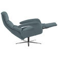 RELAXSESSEL in Leder Blaugrau  - Edelstahlfarben/Blaugrau, Design, Leder/Metall (76/119/86cm) - Dieter Knoll