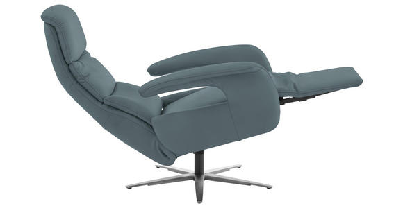 RELAXSESSEL in Leder Blaugrau  - Edelstahlfarben/Blaugrau, Design, Leder/Metall (76/119/86cm) - Dieter Knoll