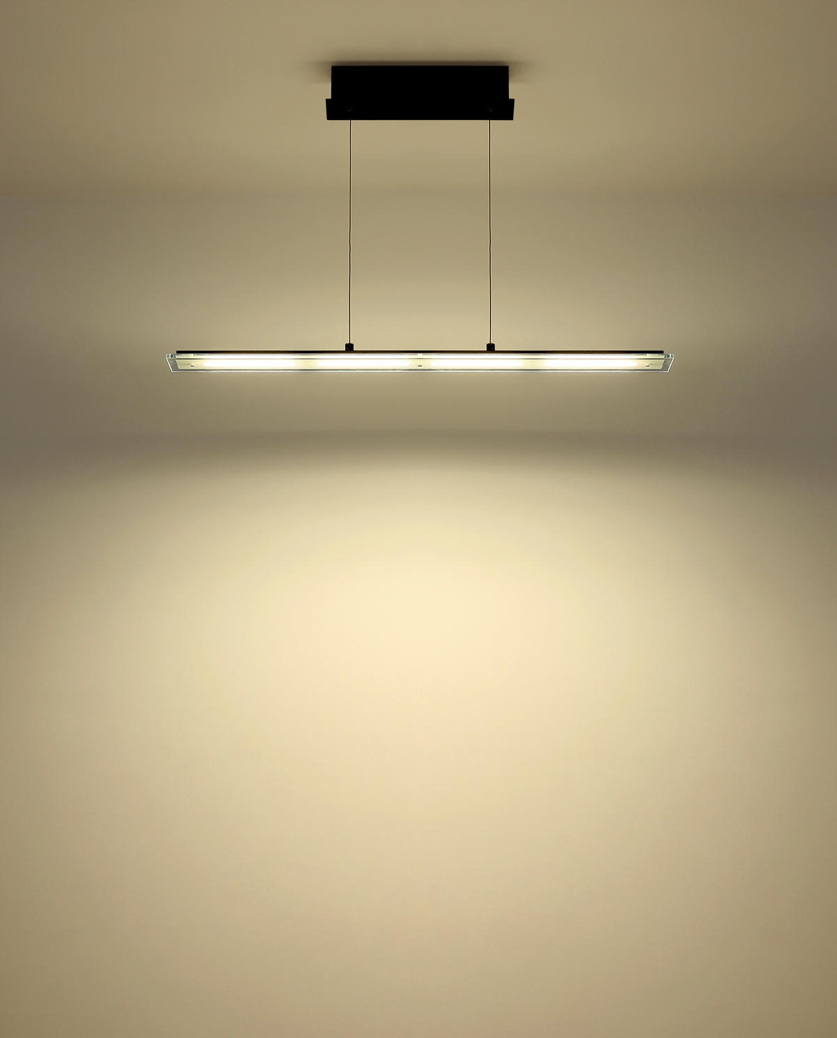 LED-HÄNGELEUCHTE Novak 88/9/150 cm  - Klar/Schwarz, Design, Glas/Kunststoff (88/9/150cm) - Globo