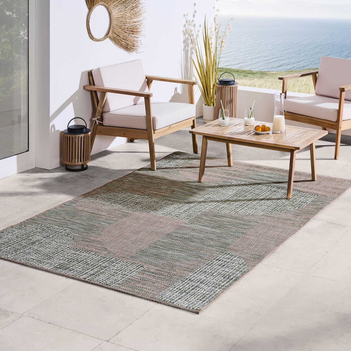 OUTDOORTEPPICH 80/150 cm Elli  - Salbeigrün, Design, Textil (80/150cm) - Novel