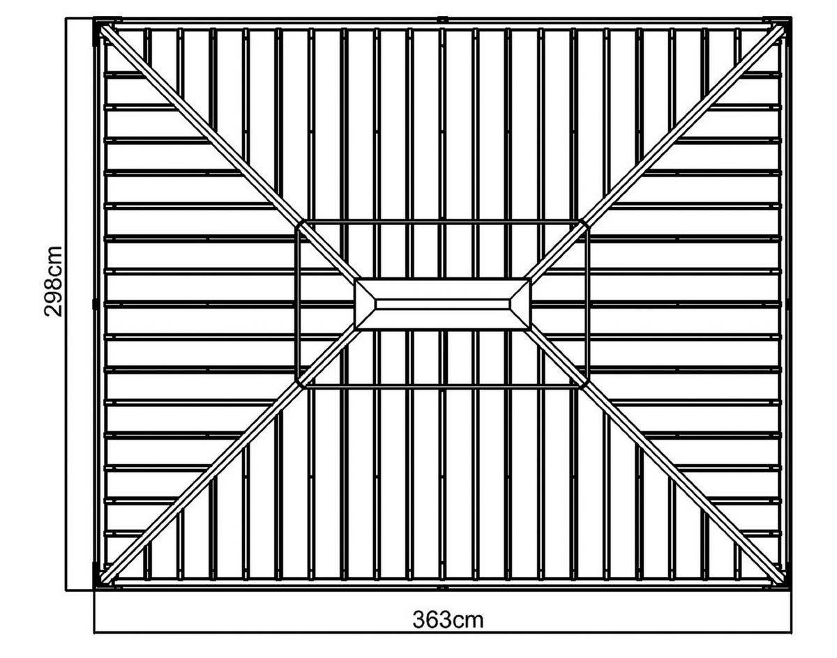 PAVILLON 369/291/298 cm   - Anthrazit, Basics, Metall (369/291/298cm)
