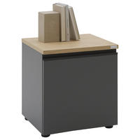 KOMMODE  in 45/46/41 cm  - Eichefarben/Silberfarben, Design, Holzwerkstoff/Kunststoff (45/46/41cm) - Dieter Knoll