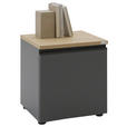NACHTSCHRANK 45/46/41 cm furniert  - Eichefarben/Anthrazit, Design, Holzwerkstoff/Kunststoff (45/46/41cm) - Dieter Knoll