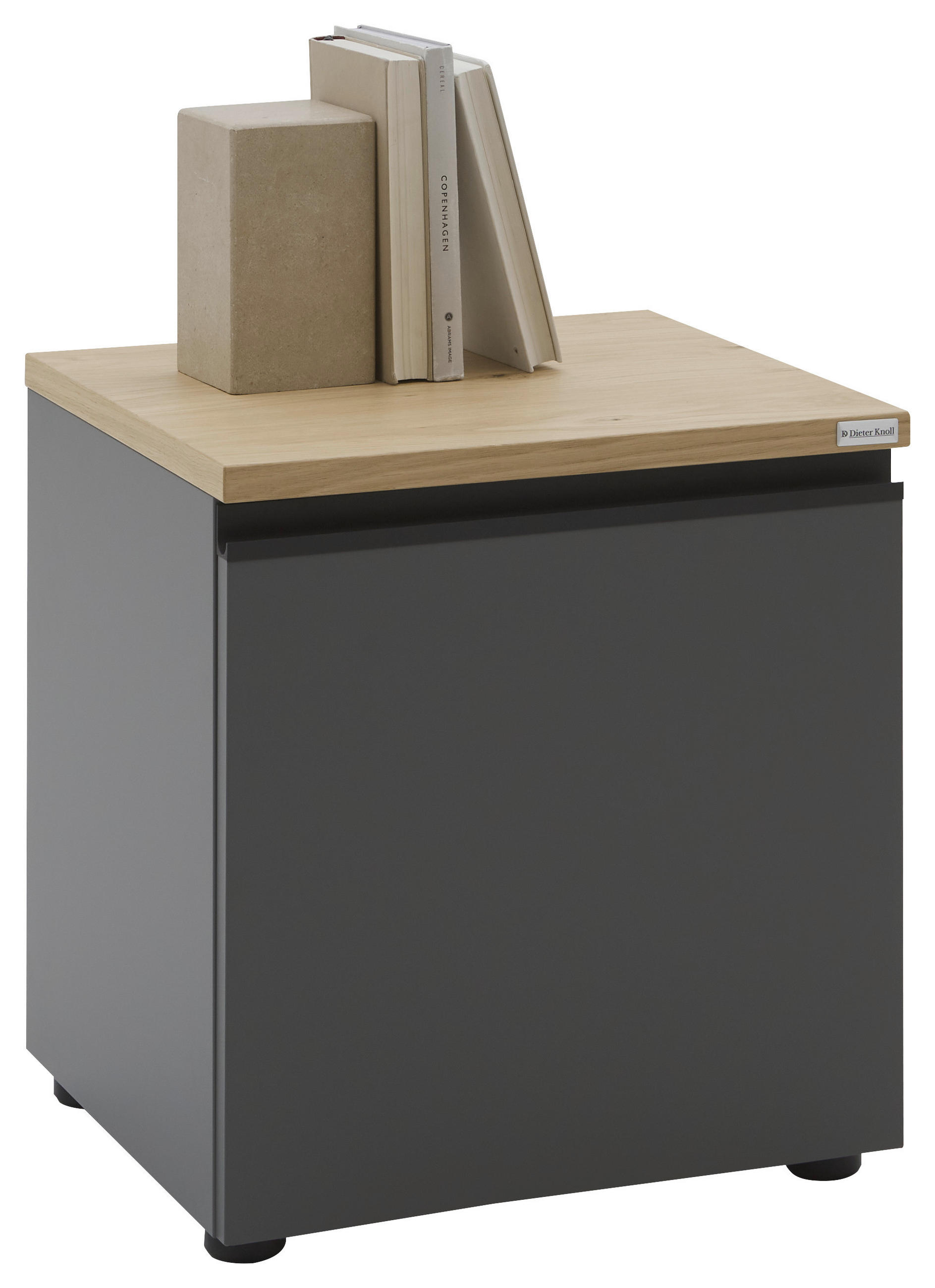 Dieter Knoll Nachtschrank Anthrazit, Grau, Eiche 45x46x41 cm