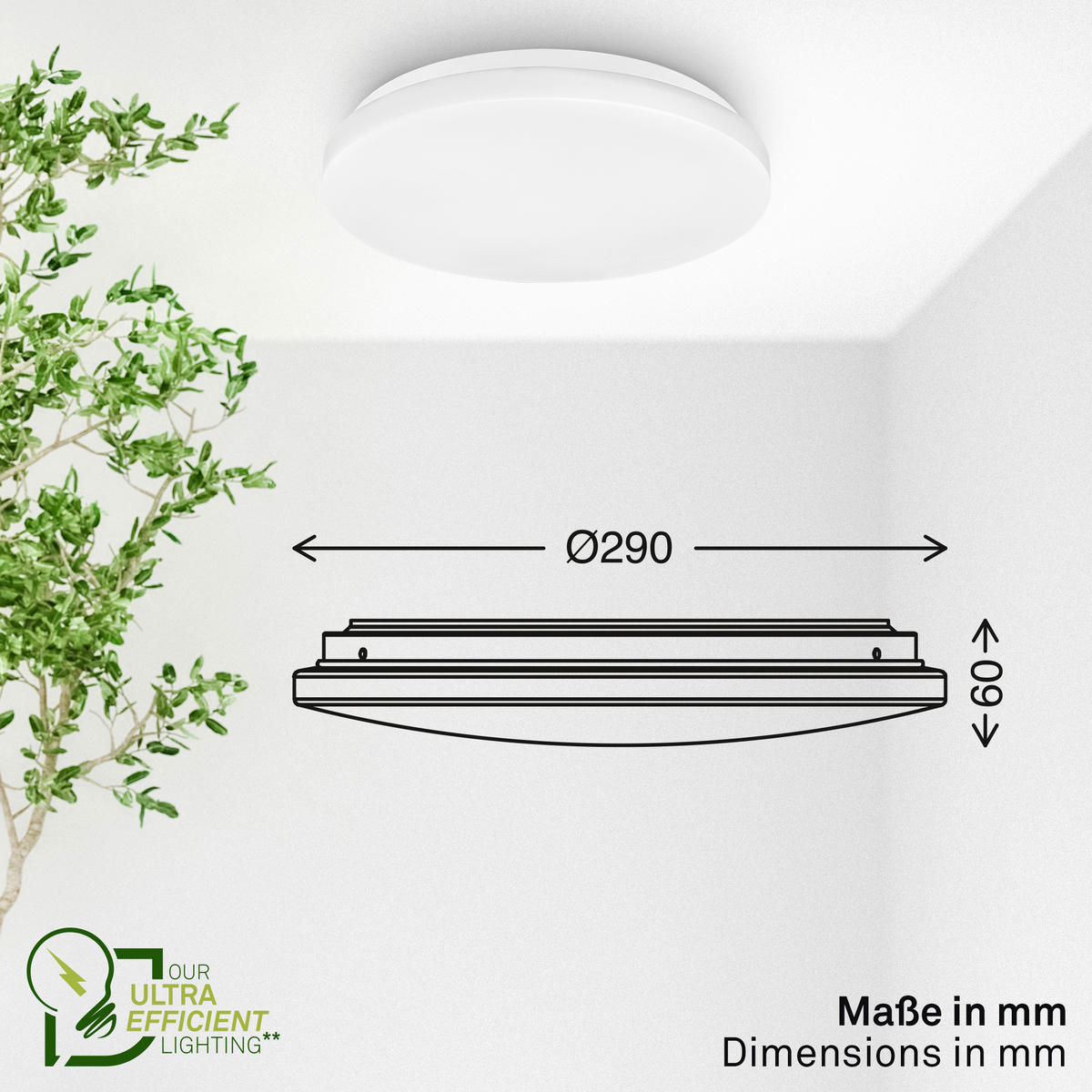 LED-DECKENLEUCHTE Elipso A 29/6 cm   - Weiß, Basics, Kunststoff (29/6cm) - Briloner