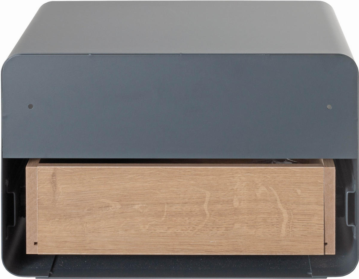 NACHTSCHRANK 38/25/30 cm  - Eichefarben/Anthrazit, MODERN, Holzwerkstoff/Metall (38/25/30cm)