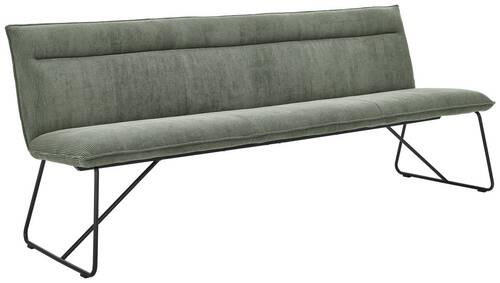 SITZBANK 220/88/66 cm Cord Waldgrün Metall  - Waldgrün/Schwarz, Design, Textil/Metall (220/88/66cm) - Johann Jakob