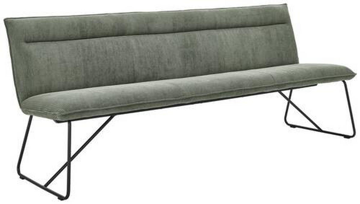 SITZBANK 220/88/66 cm Cord Waldgrün Metall  - Waldgrün/Schwarz, Design, Textil/Metall (220/88/66cm) - Johann Jakob