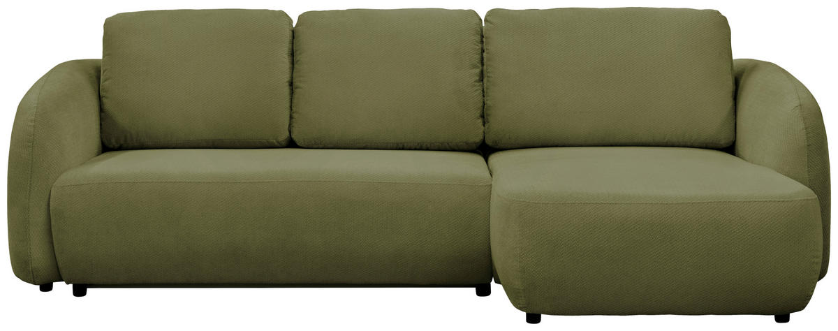 ECKSOFA PORTO Olivgrün  - Schwarz/Olivgrün, Design, Textil (270/154cm) - MID.YOU