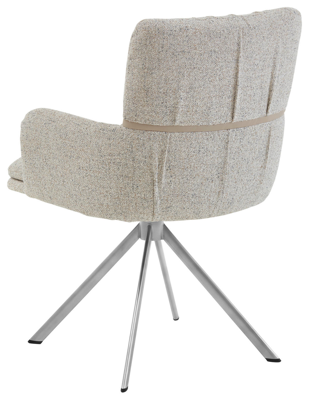 ARMLEHNSTUHL  Typenauswahl, Sitzfläche 360° drehbar, inklusive Armlehnen, Gestellauswahl, automatische Rückholfunktion Mikrofaser  Naturfarben  - Edelstahlfarben/Silberfarben, Design, Textil/Metall (61/86/63cm) - Valdera