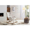 SCHAUKELSTUHL in Teddystoff Weiß  - Eichefarben/Weiß, MODERN, Holz/Textil (75/106/102cm) - Livetastic