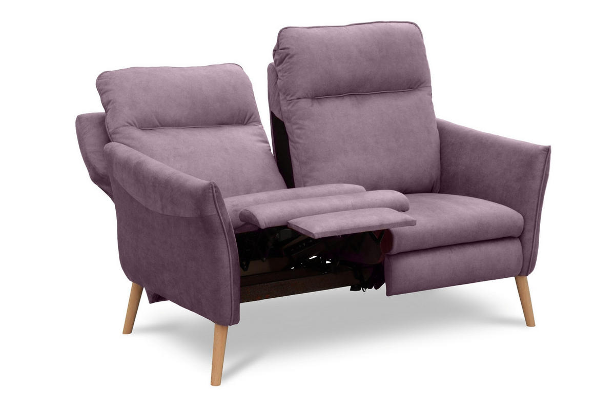2-SITZER-SOFA  in Mikrofaser Rosa Skandinavisch, Modern  - Buchefarben/Rosa, Design, Holz/Textil (145/110/92cm) - Livetastic