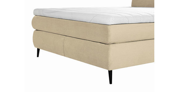 BOXSPRINGBETT 180/200 cm  in Beige  - Beige/Schwarz, Trend, Holz/Textil (180/200cm) - Esposa