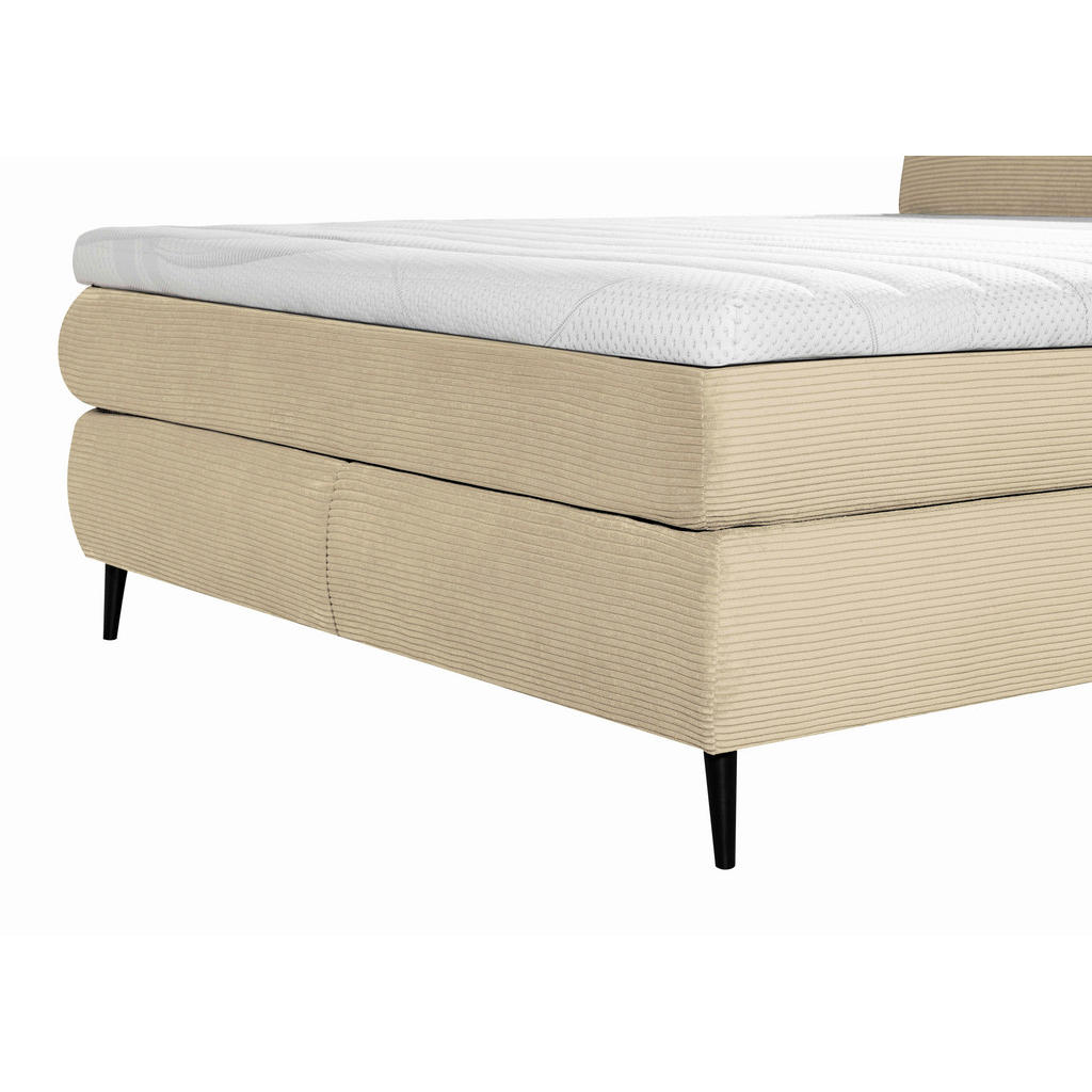 Thumbnail - Esposa Boxspringbett, Beige, Textil, Buche, massiv, H3 + H4, 7-Zonen, Höhe ca. 20 cm, 160x200 cm, Topper durchgehend, We...