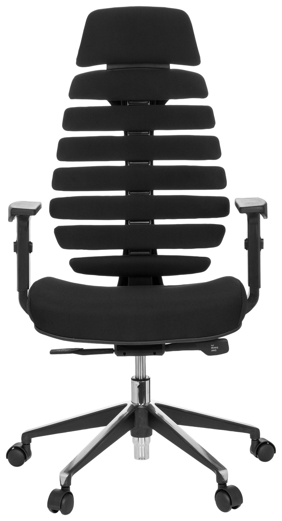 OTOČNÁ ŽIDLE, plochá tkanina, černá - černá/barvy hliníku, Moderní, kov/textil (65/131/53cm) - MID.YOU