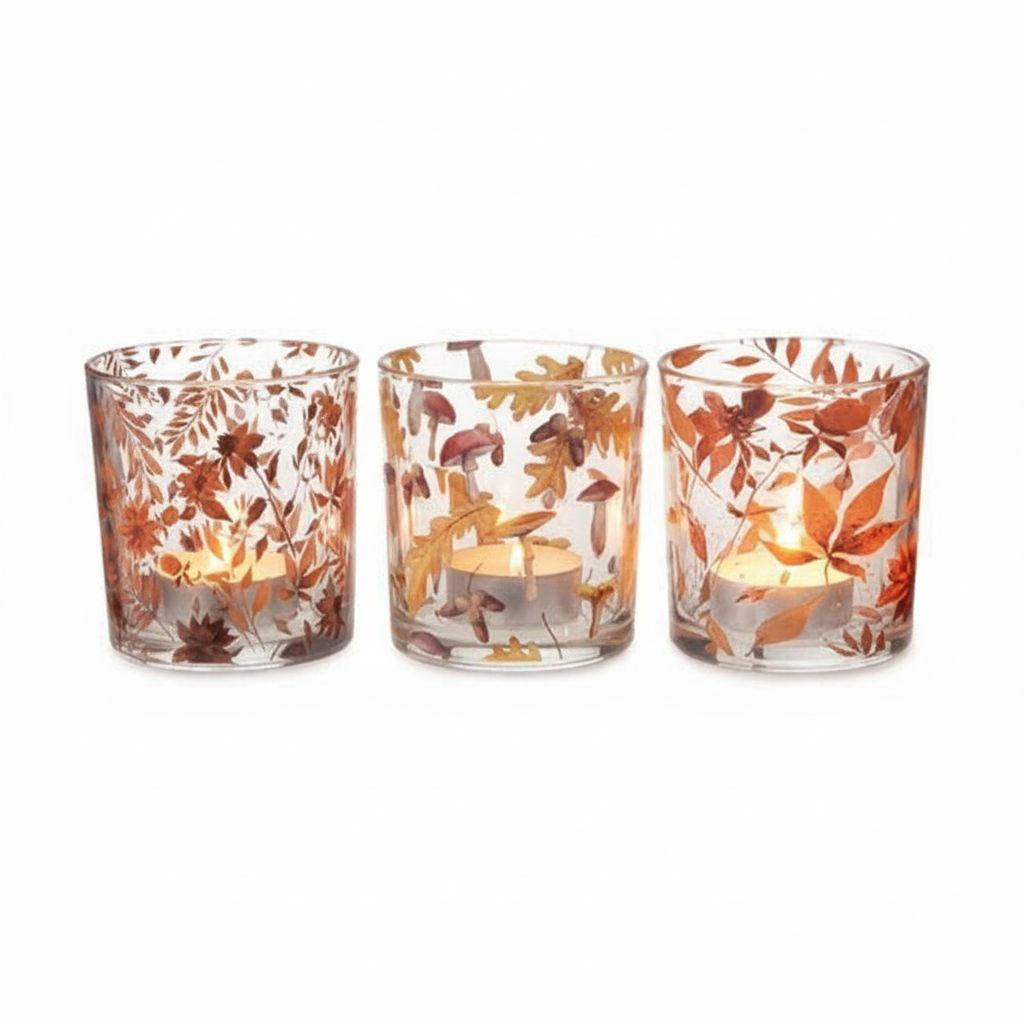 TEELICHTGLAS - Braun/Orange, LIFESTYLE, Glas (7,5/8cm)