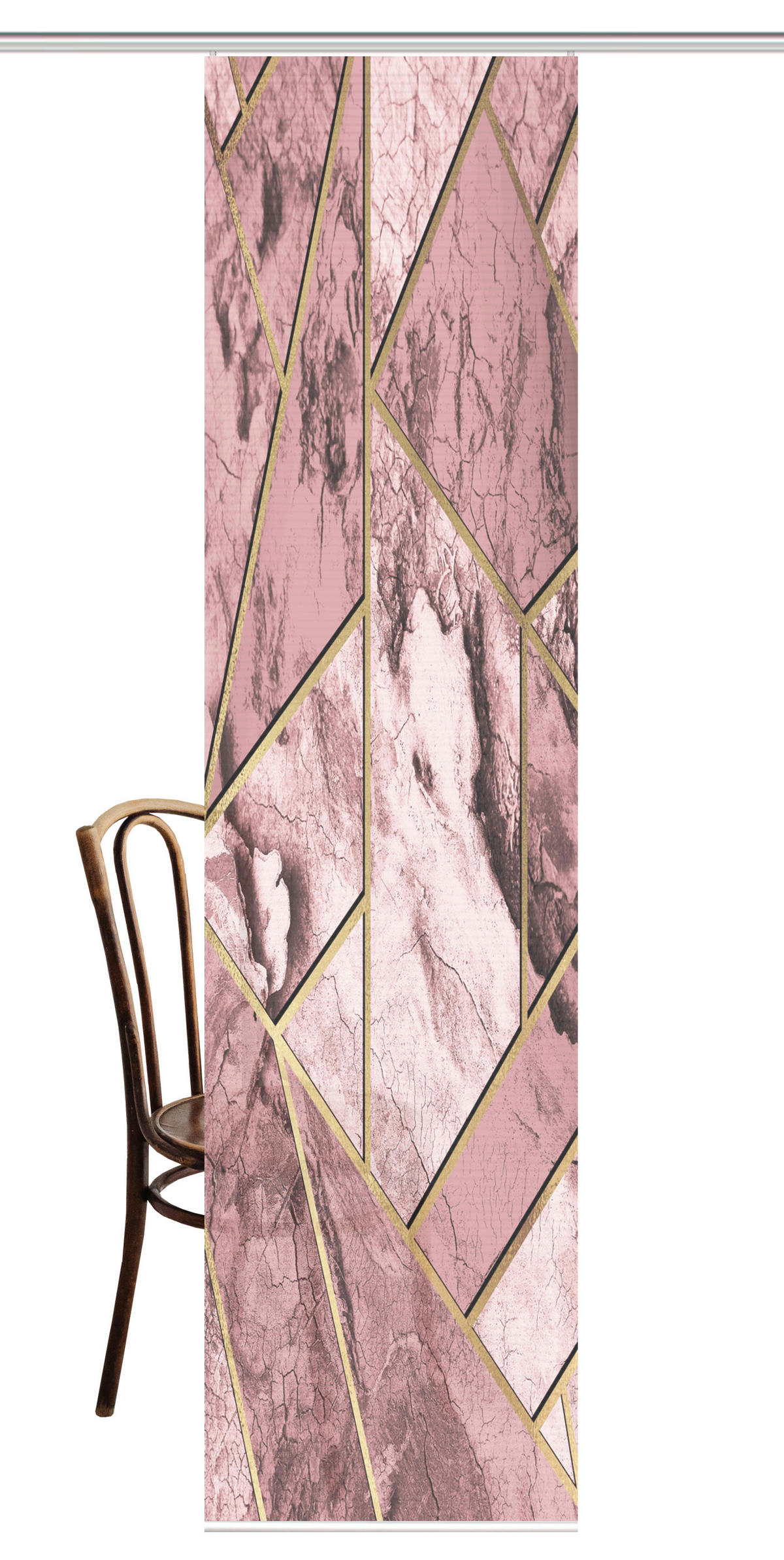 PANELOVÝ ZÁVĚS, 60/245 cm - růžová, Natur, textil (60/245cm)