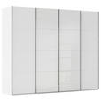 SCHWEBETÜRENSCHRANK 271/235/68 cm 4-türig Weiß  - Chromfarben/Weiß, KONVENTIONELL, Glas/Holzwerkstoff (271/235/68cm) - Novel