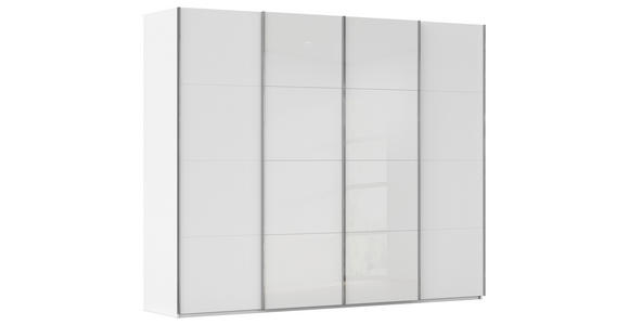 SCHWEBETÜRENSCHRANK 271/235/68 cm 4-türig Weiß - Chromfarben/Weiß, KONVENTIONELL, Glas/Holzwerkstoff (271/235/68cm) - Novel