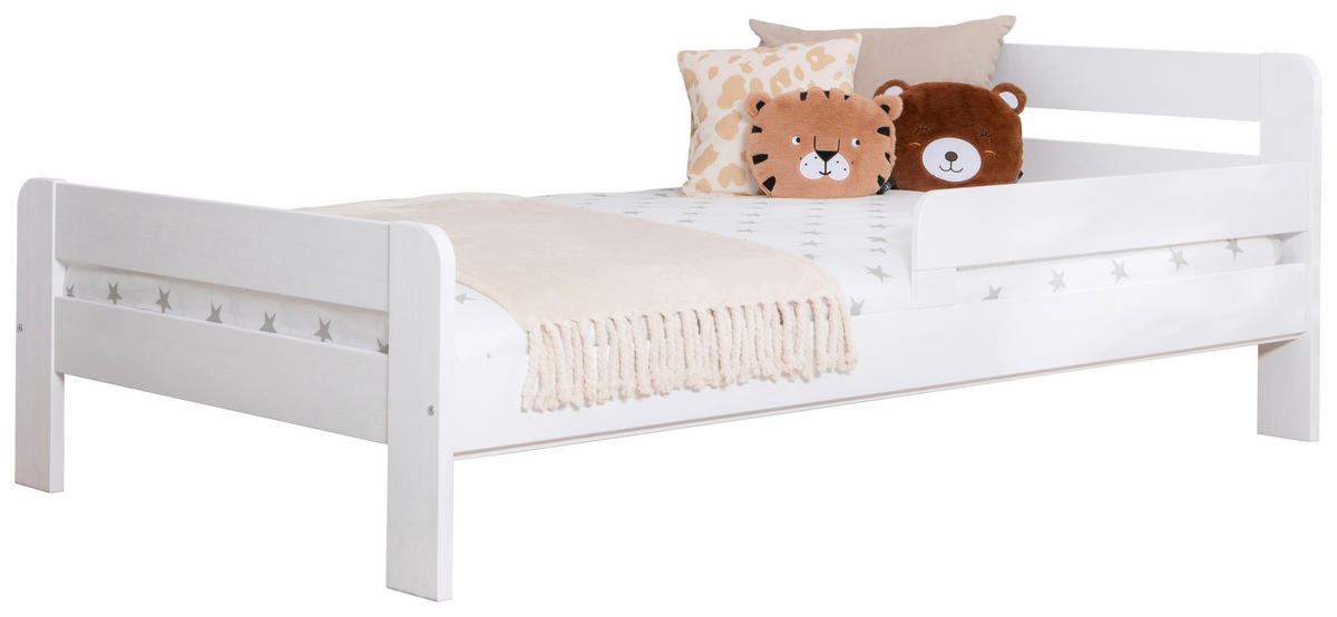 BETT 120/200 cm  in Weiß  - Weiß, MODERN, Holz/Textil (120/200cm) - MID.YOU